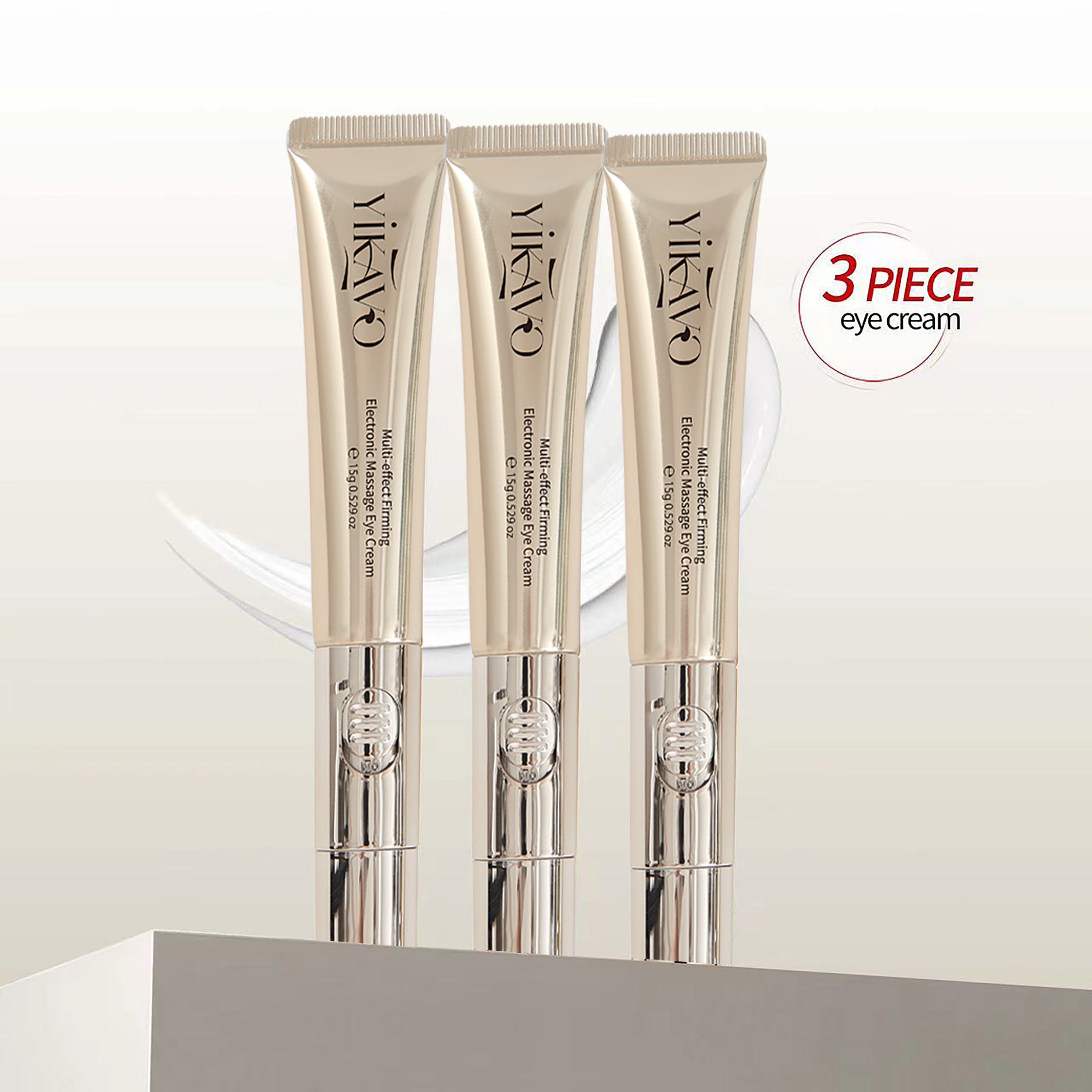 Yikavo Multi-Effect Eye Cream with Electric Massager for Puffiness, Fine Lines, Dark Circles, and Eye Bags Comfort
