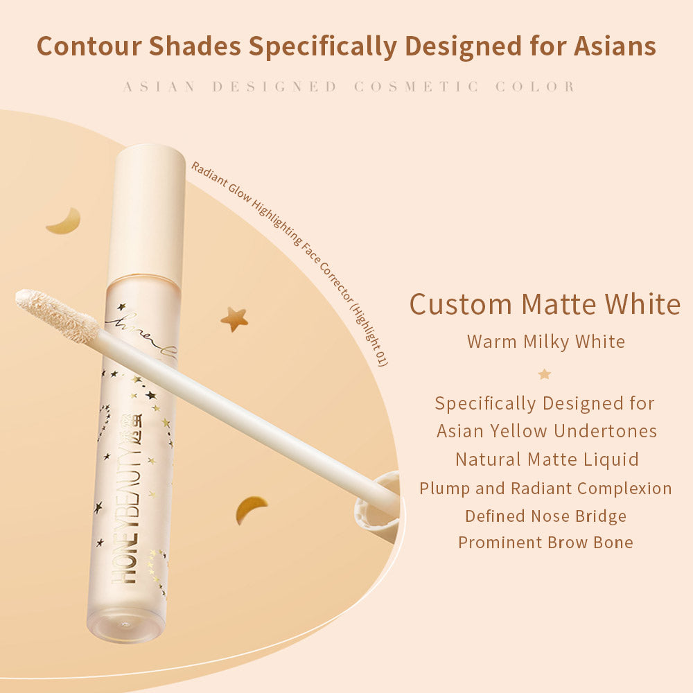 Face Sculpting Highlighter and Contour Stick Set with Powder Puff for All Skin Tones - Cosmetic
