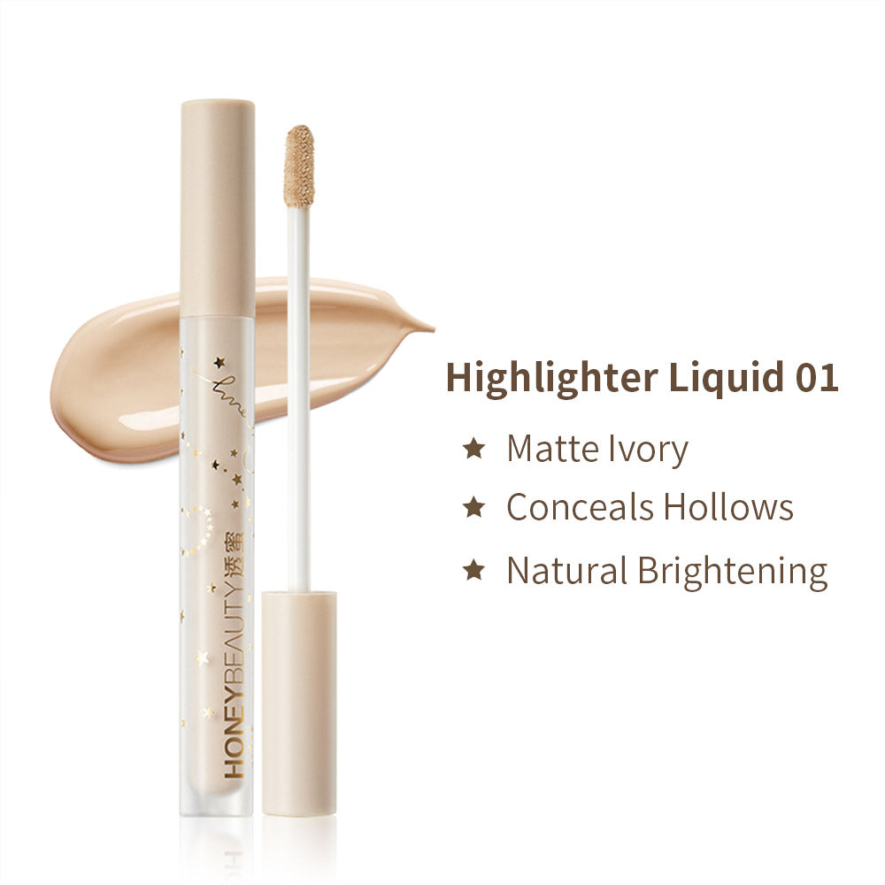 Face Sculpting Highlighter and Contour Stick Set with Powder Puff for All Skin Tones - Cosmetic