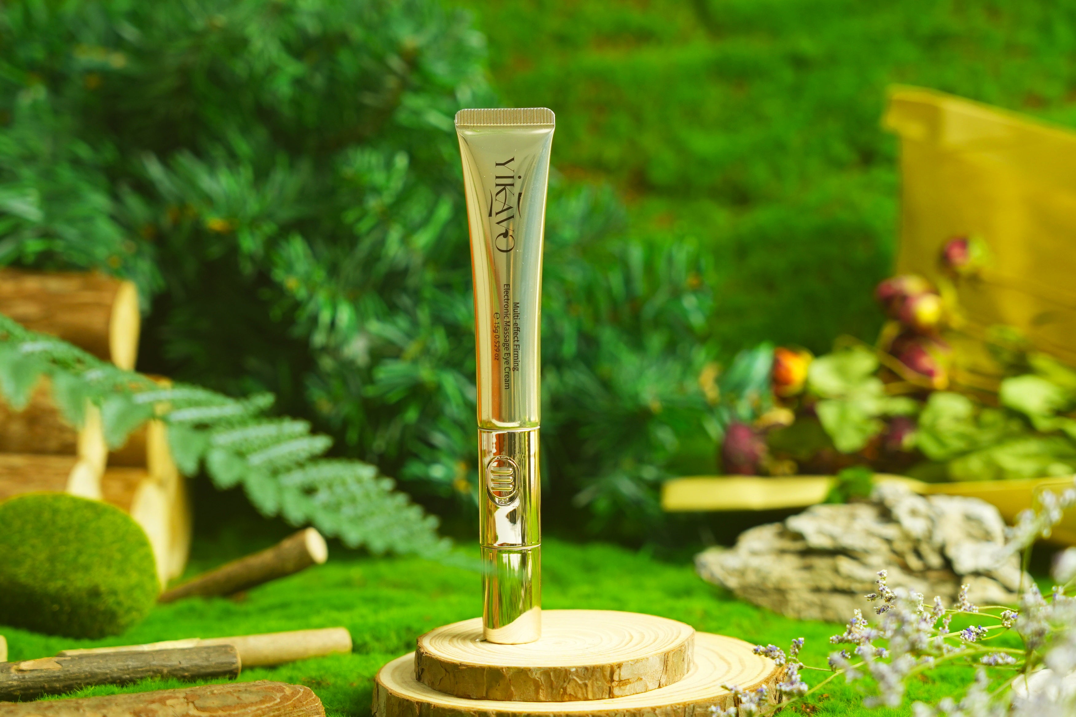 Yikavo Multi-Effect Eye Cream with Electric Massager for Puffiness, Fine Lines, Dark Circles, and Eye Bags Comfort