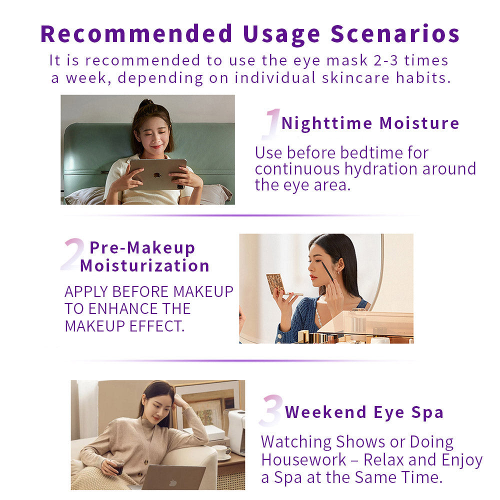 Three Eye Masks 8ml for Wrinkles and Puffiness, Moisturizing and Hydrating Soothing Under Eye Patches